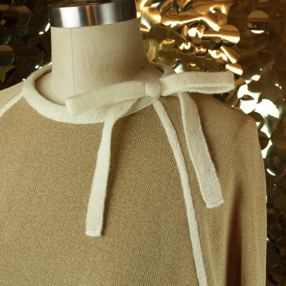 Tan + Offwhite Sweater Skirt Set - Picture 1 of 7